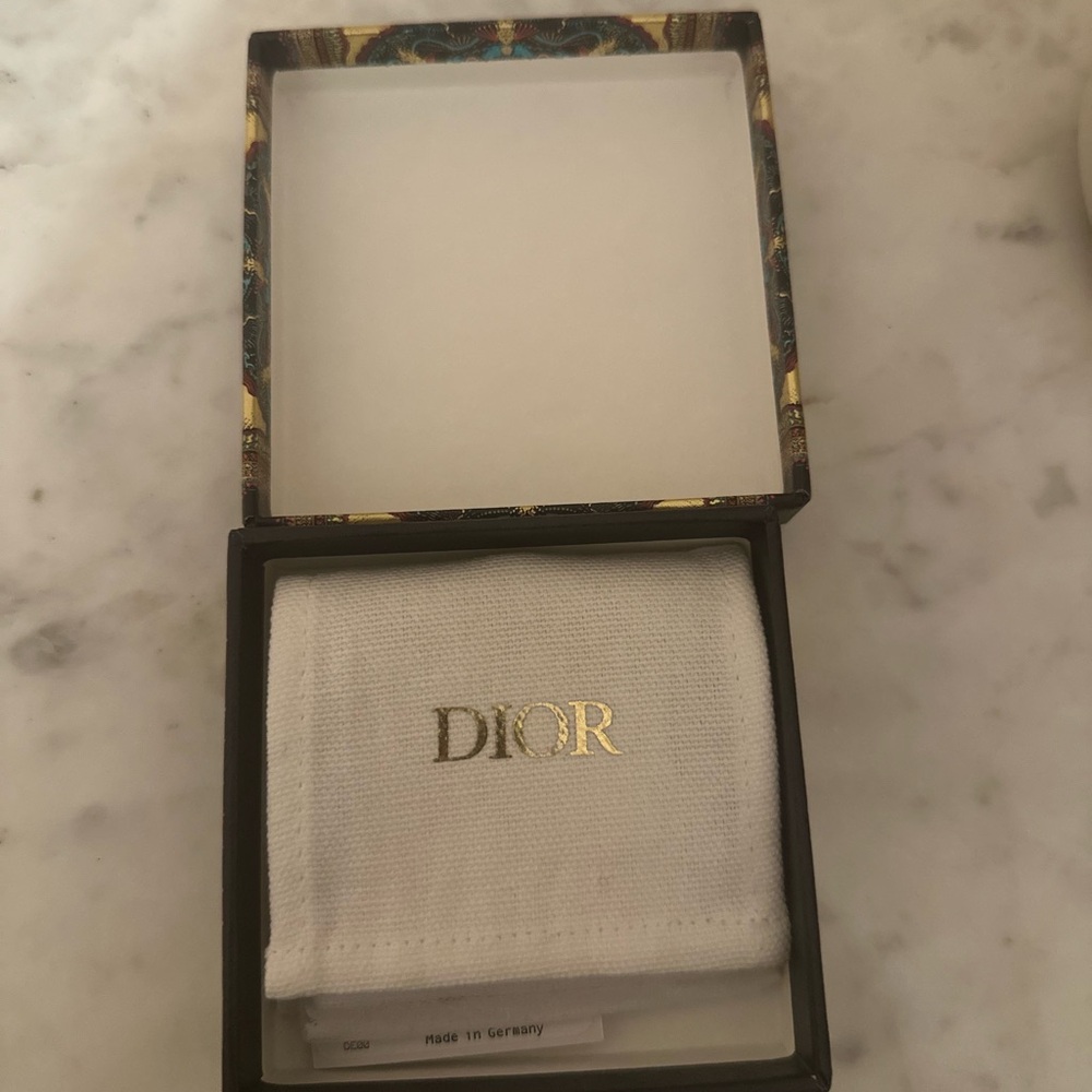 Dior Gold Letter Charm Necklace with Pavé O Accents - Picture 3 of 7